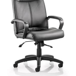 Plaza High Back Executive Black Leather Office Chair with Arms