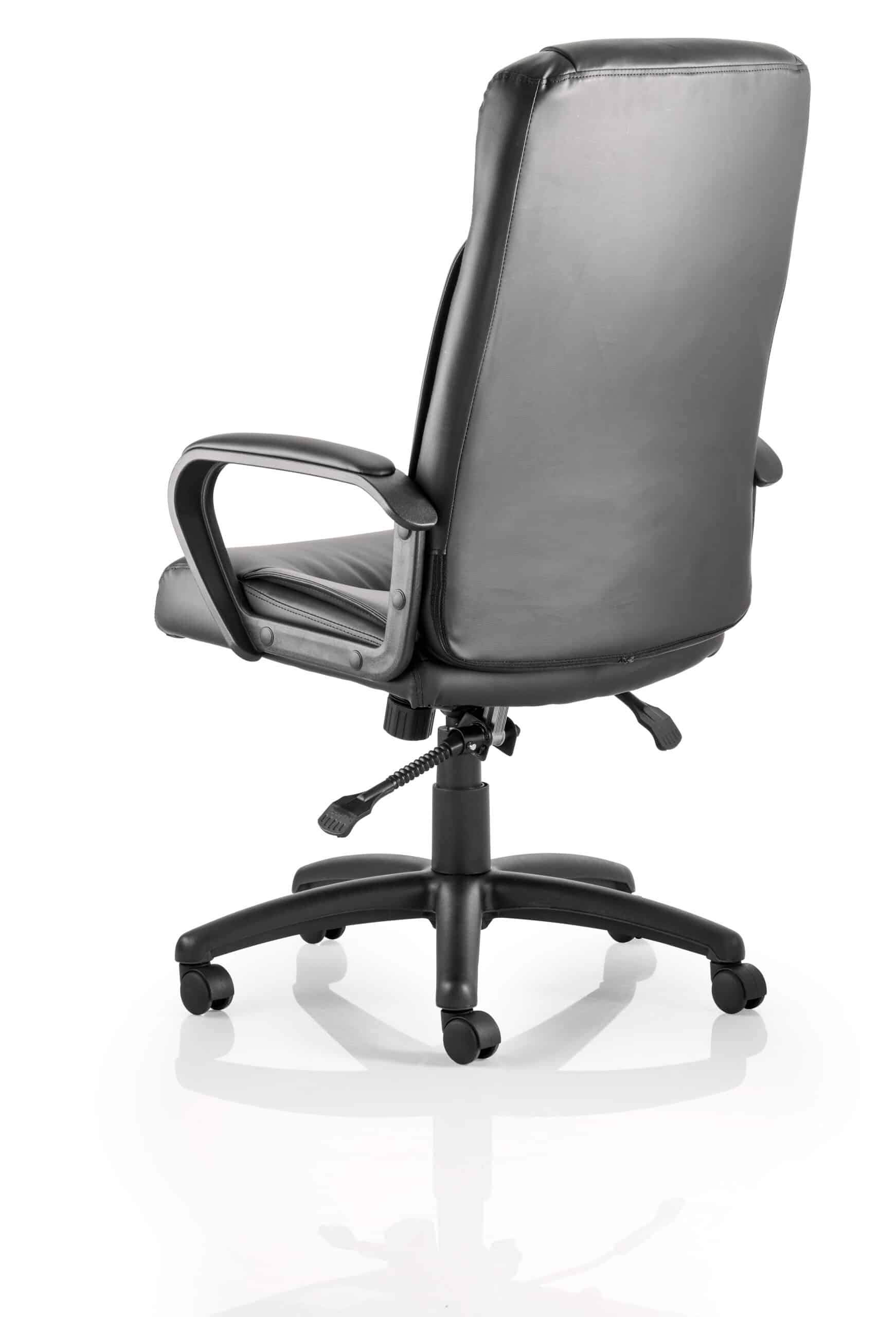 Plaza High Back Executive Black Leather Office Chair with Arms - Image 2