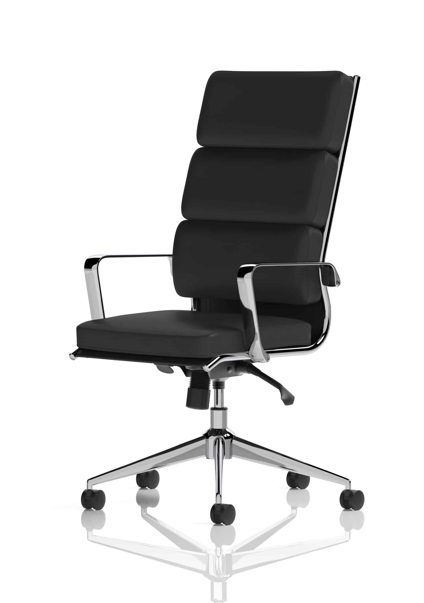Savoy High Back Executive Black Leather Office Chair with Arms - Image 3