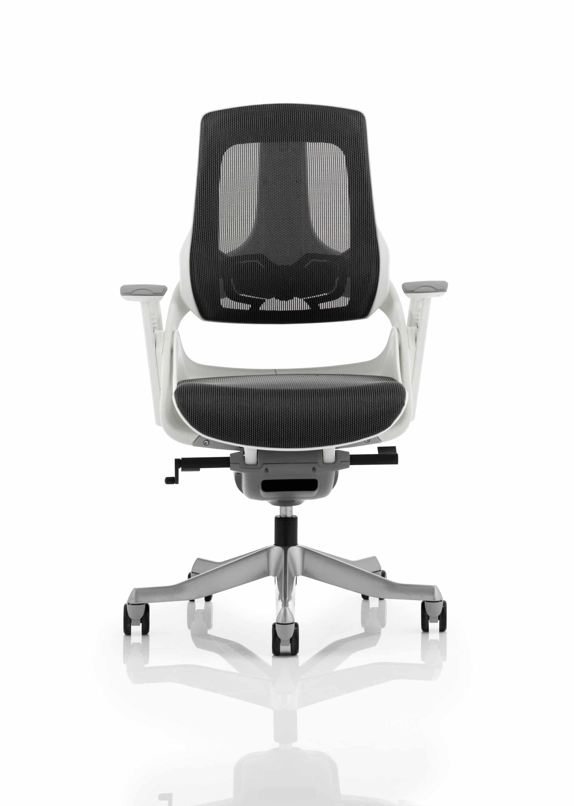 Zure High Back White Shell Executive Office Chair with Arms - Image 2