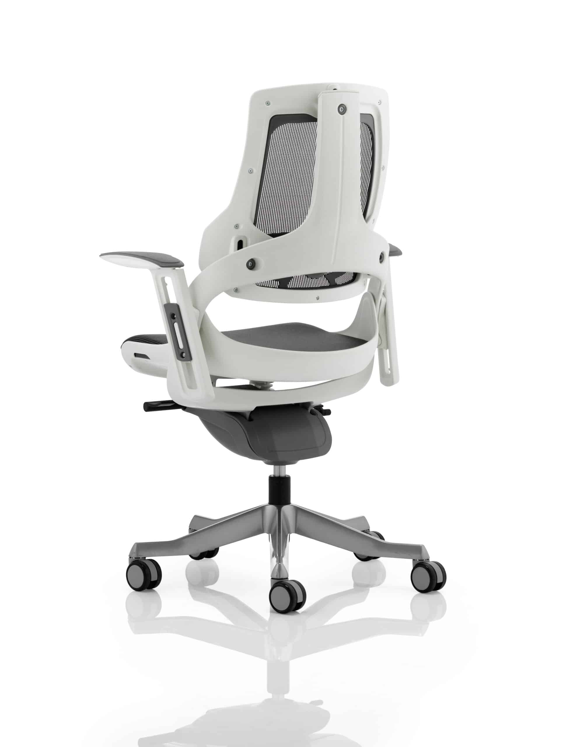 Zure High Back White Shell Executive Office Chair with Arms - Image 3