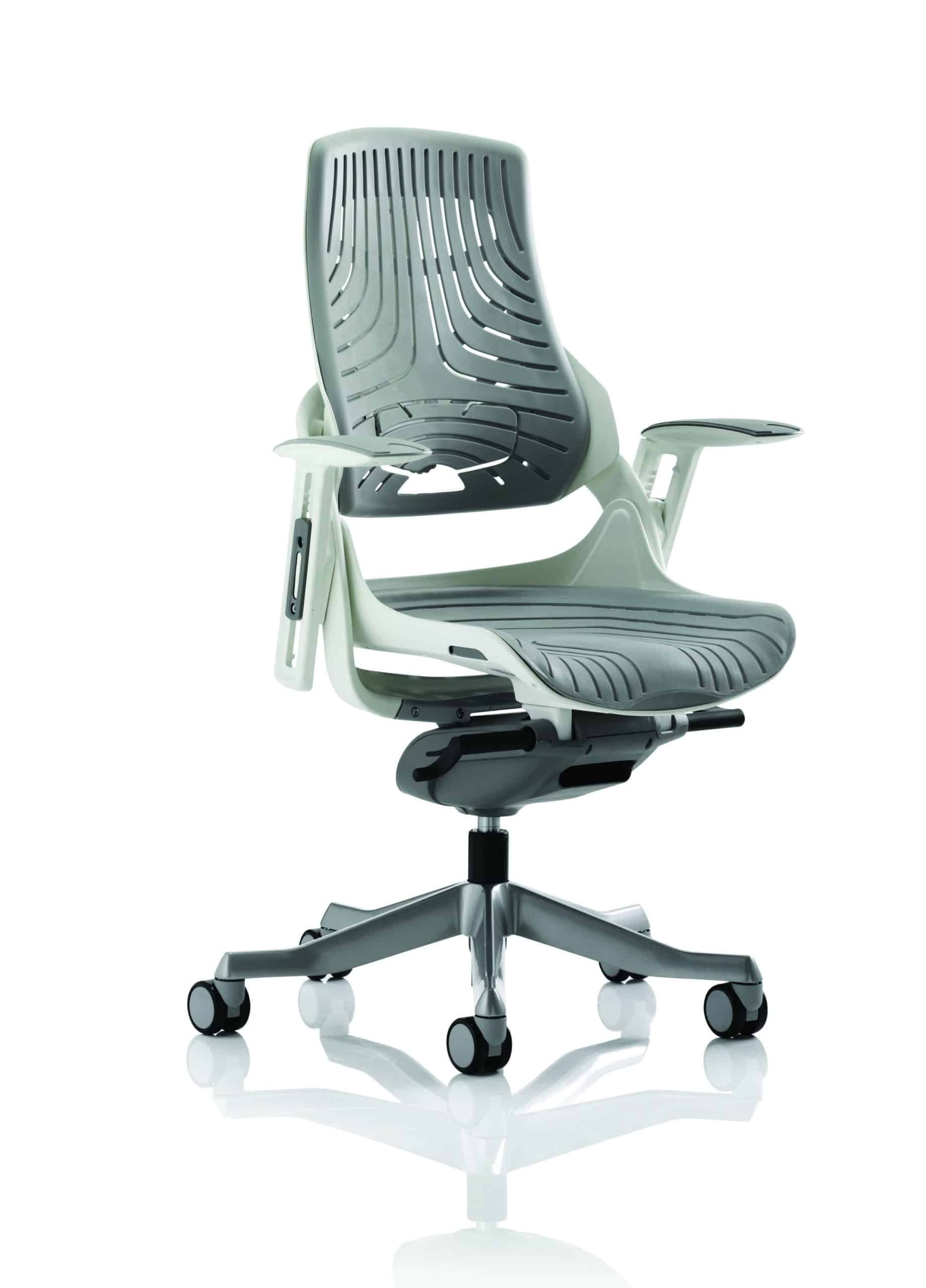 Zure High Back White Shell Executive Office Chair with Arms - Image 7