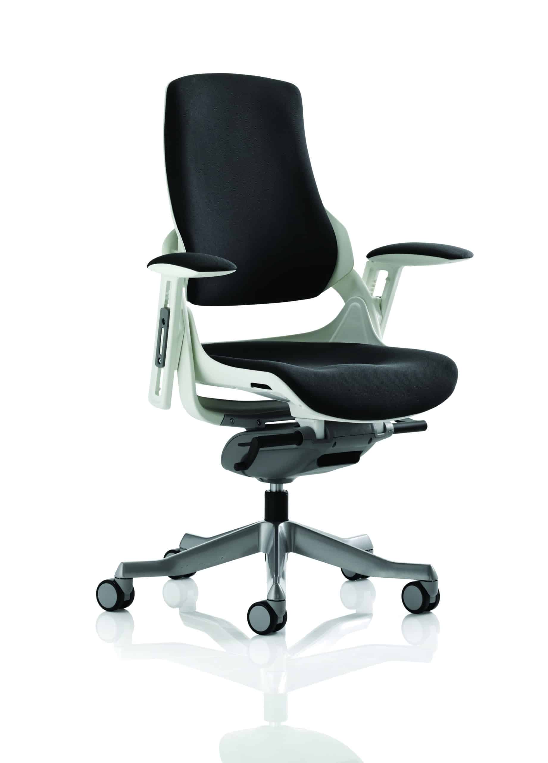 Zure High Back White Shell Executive Office Chair with Arms - Image 12