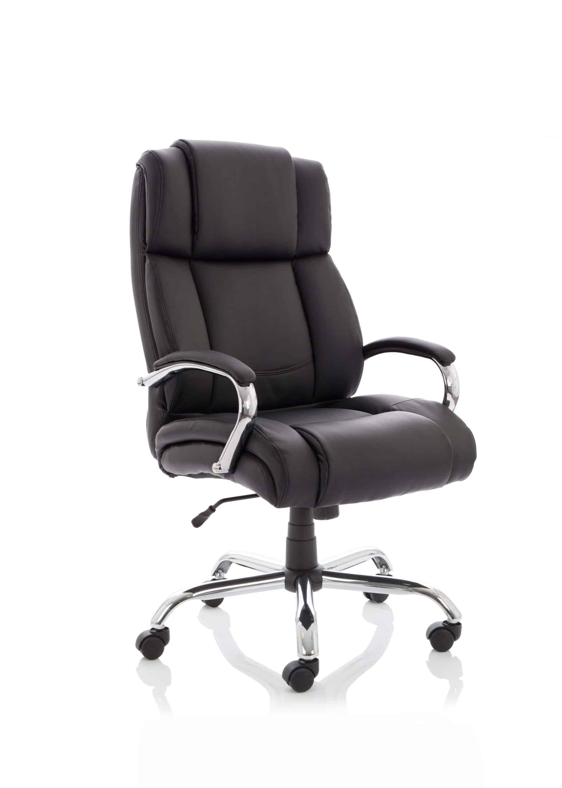 Texas High Back Heavy Duty Executive Black Leather Office Chair with Arms
