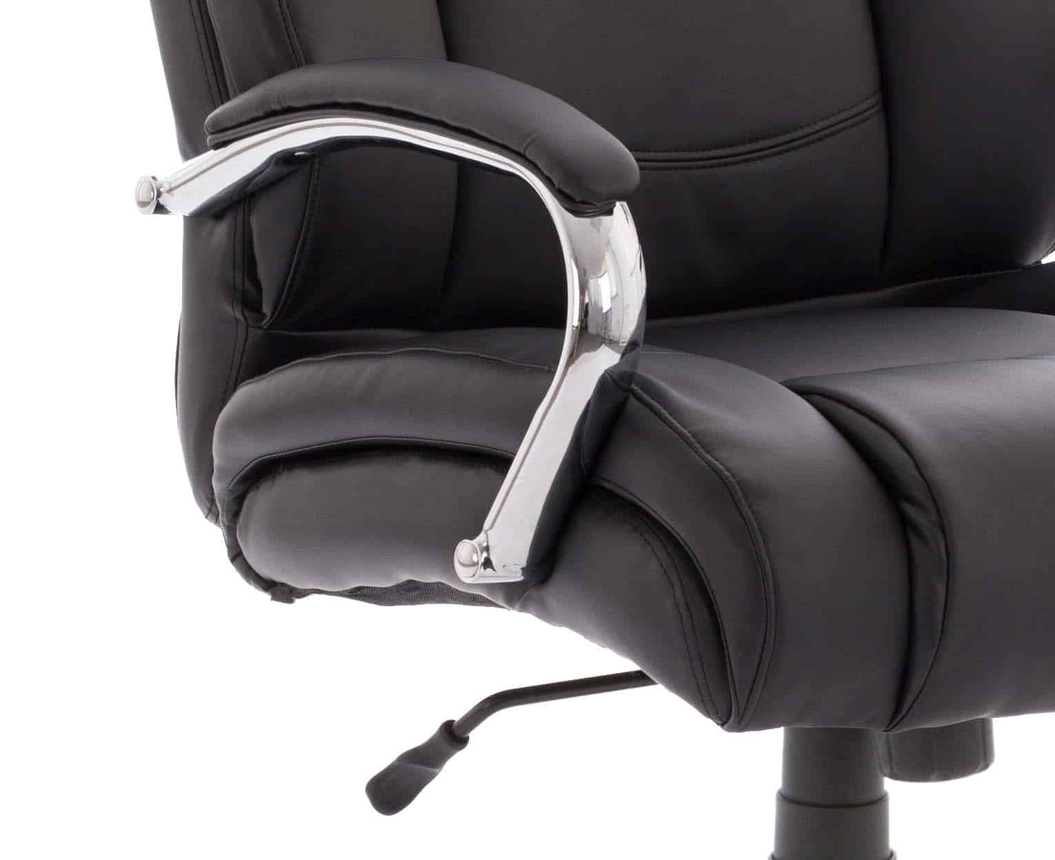 Texas High Back Heavy Duty Executive Black Leather Office Chair with Arms - Image 2