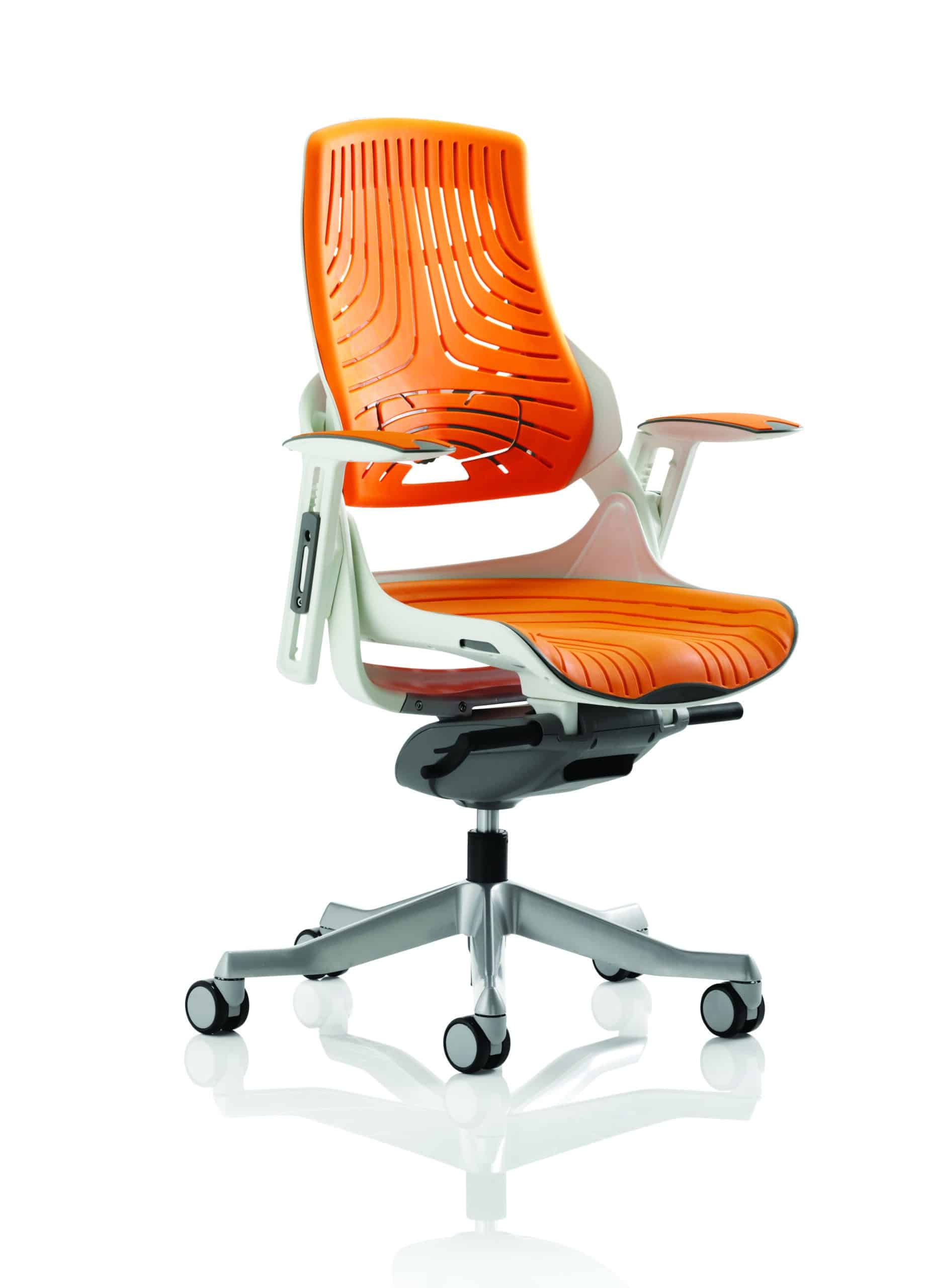 Zure High Back White Shell Executive Office Chair with Arms - Image 19