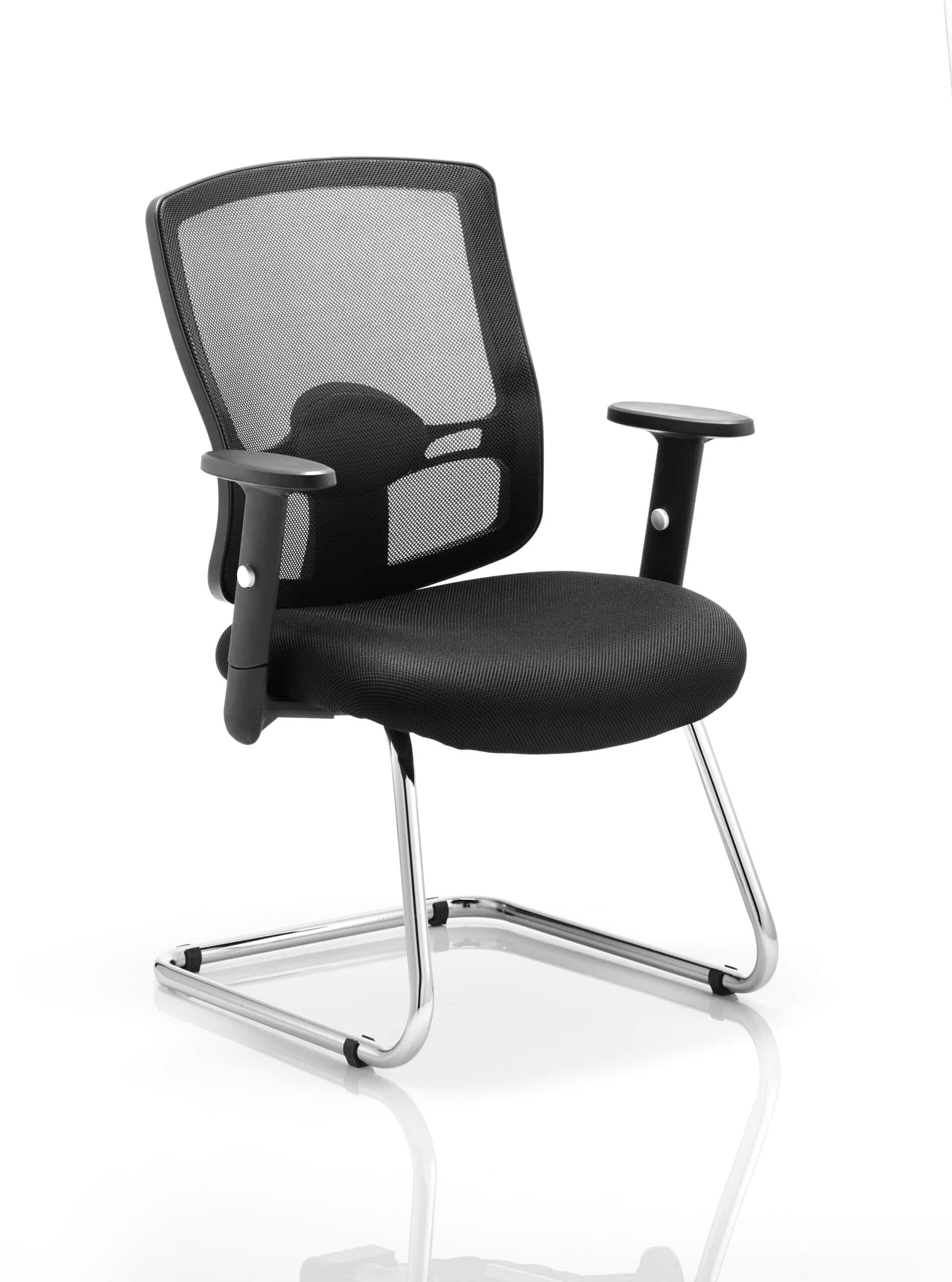 Portland Mesh Back Cantilever Visitor Chair with Arms