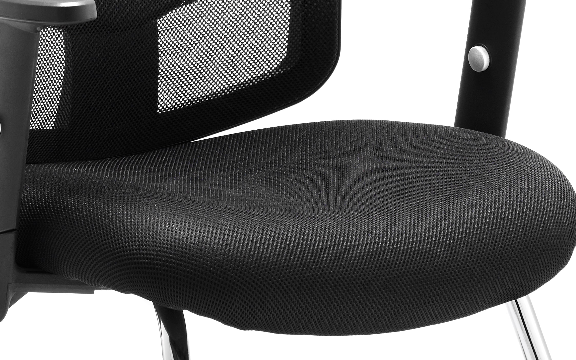 Portland Mesh Back Cantilever Visitor Chair with Arms - Image 4