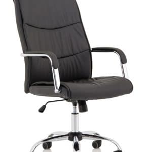 Carter High Back Black Leather Executive Office Chair with Arms