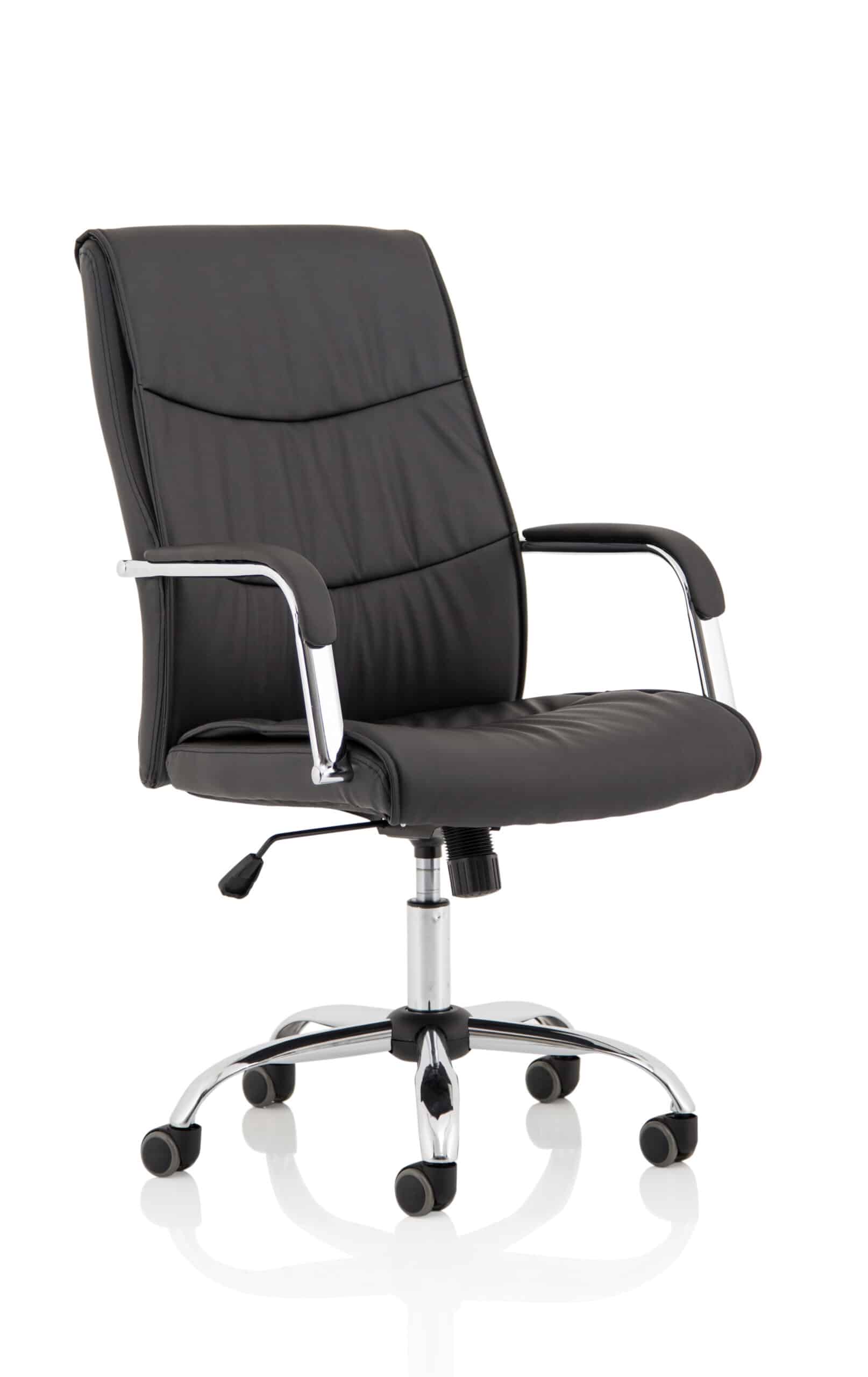 Carter High Back Black Leather Executive Office Chair with Arms