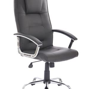 Thrift High Back Executive Black Leather Office Chair with Arms