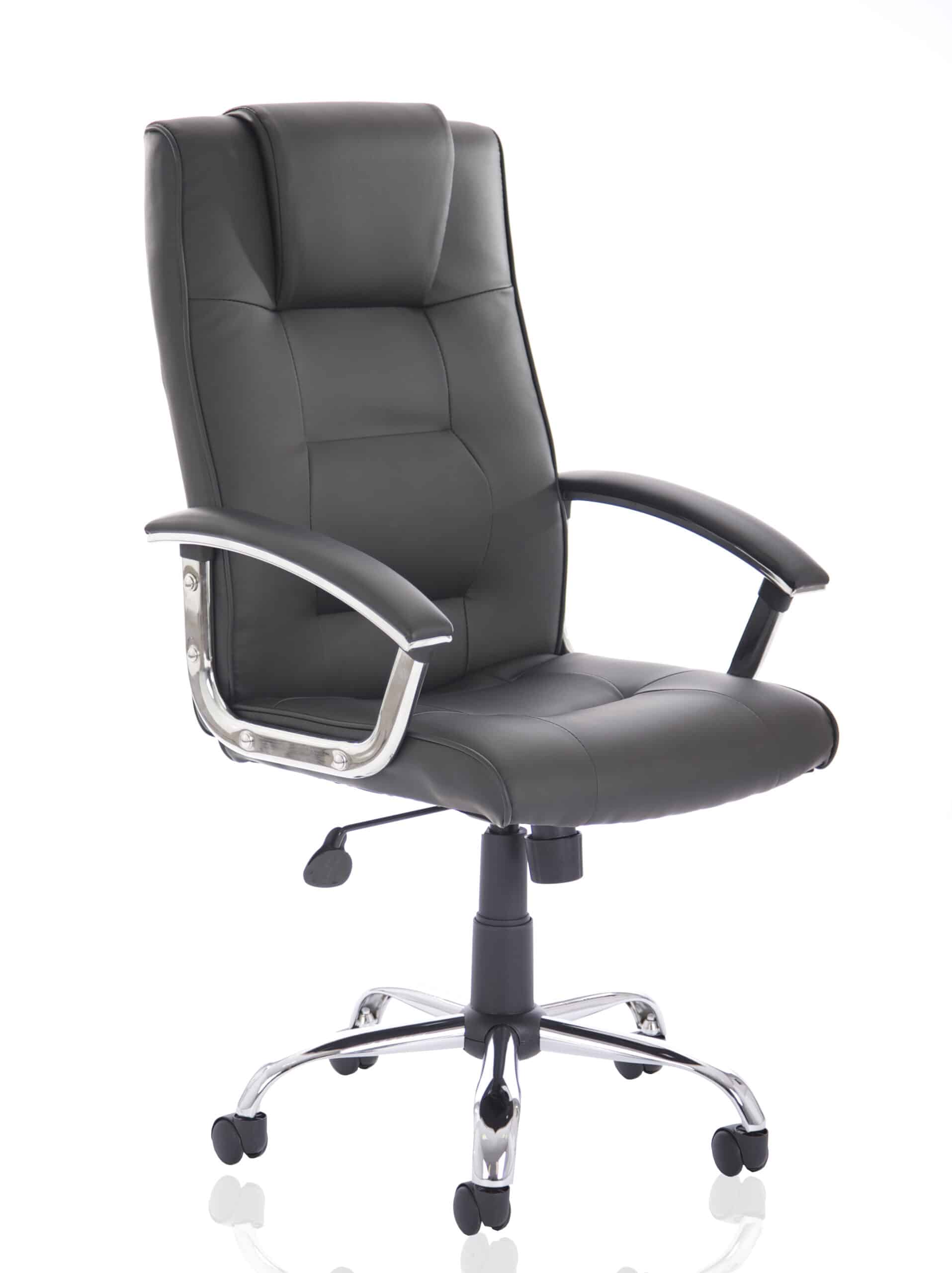 Thrift High Back Executive Black Leather Office Chair with Arms