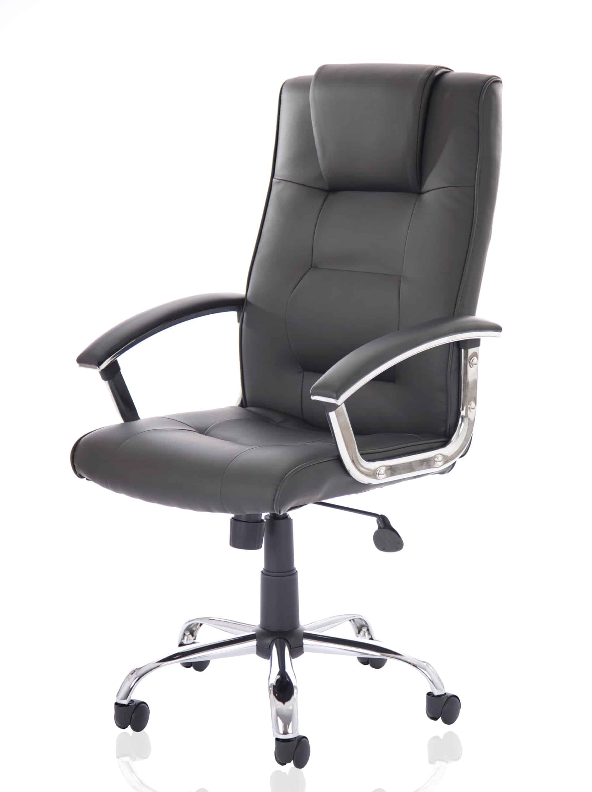 Thrift High Back Executive Black Leather Office Chair with Arms - Image 3