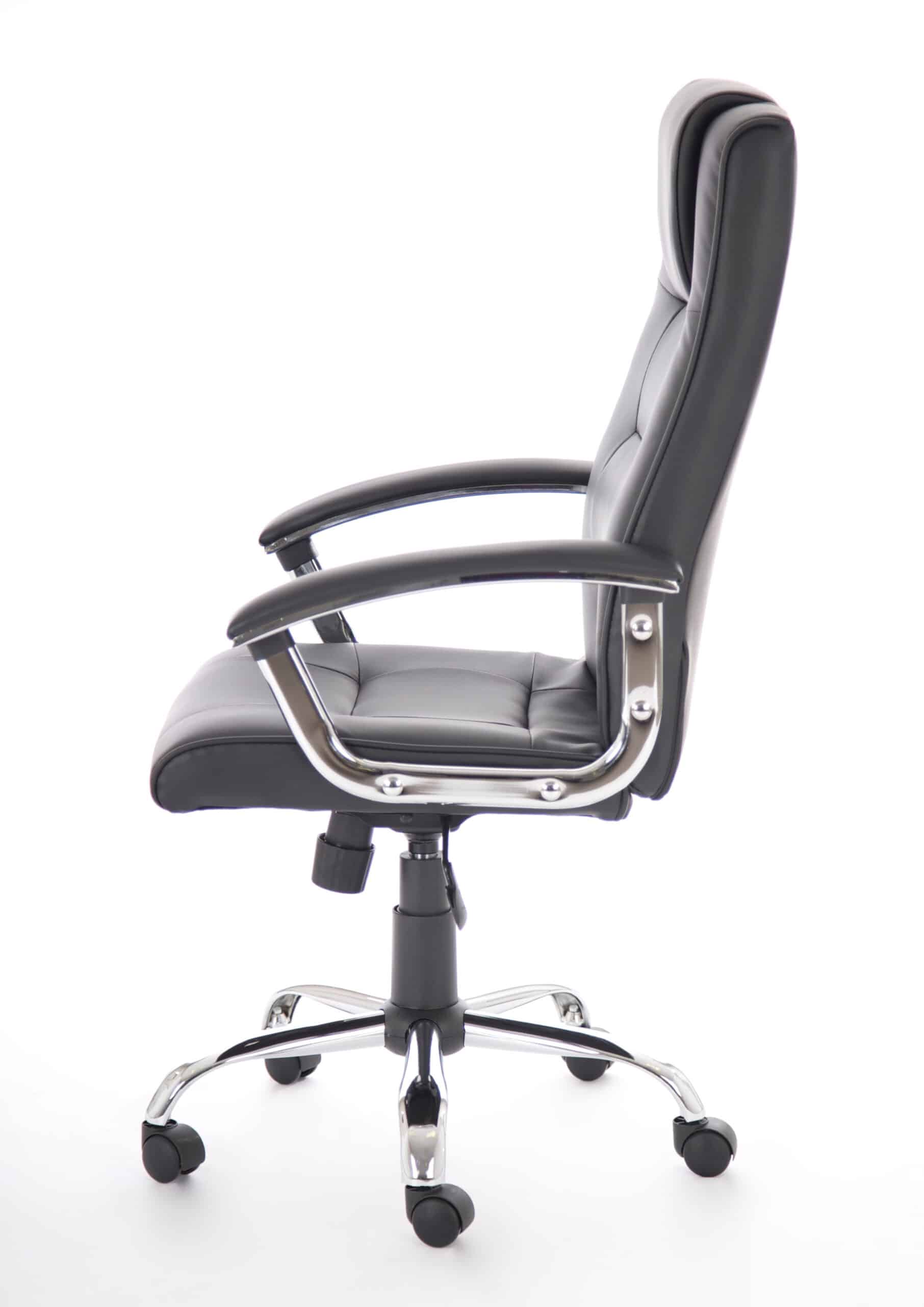 Thrift High Back Executive Black Leather Office Chair with Arms - Image 4