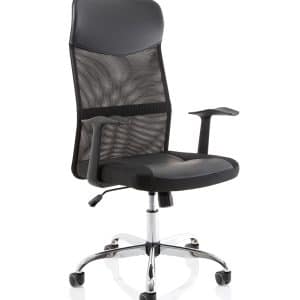 Vegalite High Mesh Back Black Executive Office Chair with Arms