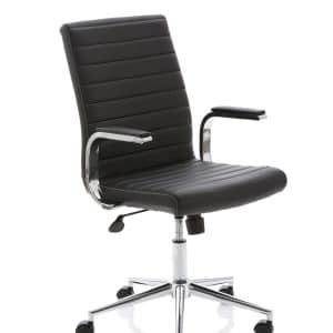 Ezra Medium Back Leather Executive Office Chair with Arms