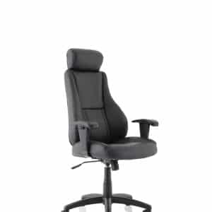 Winsor Medium Back Executive Black Leather Office Chair with Arms