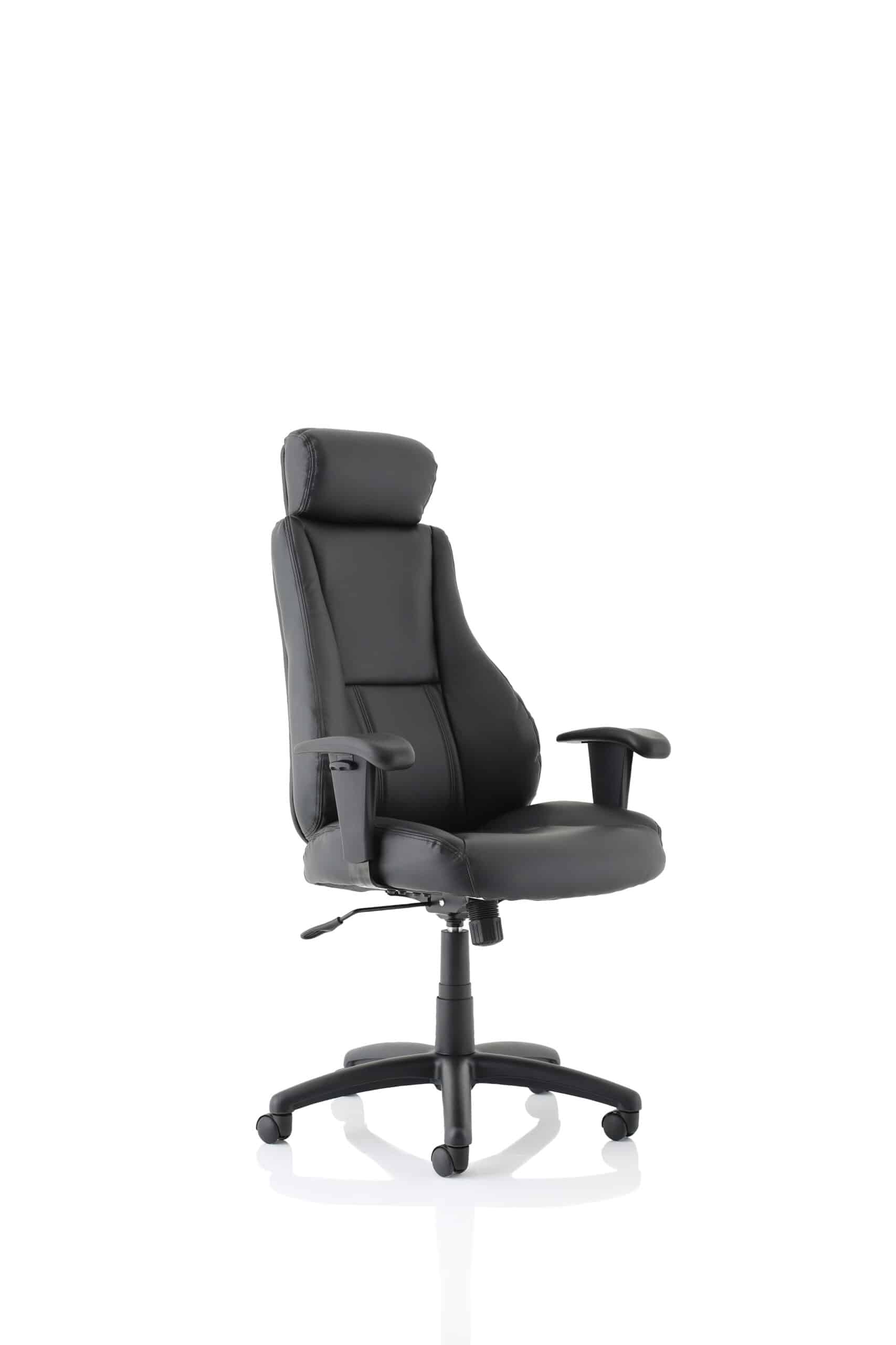 Winsor Medium Back Executive Black Leather Office Chair with Arms