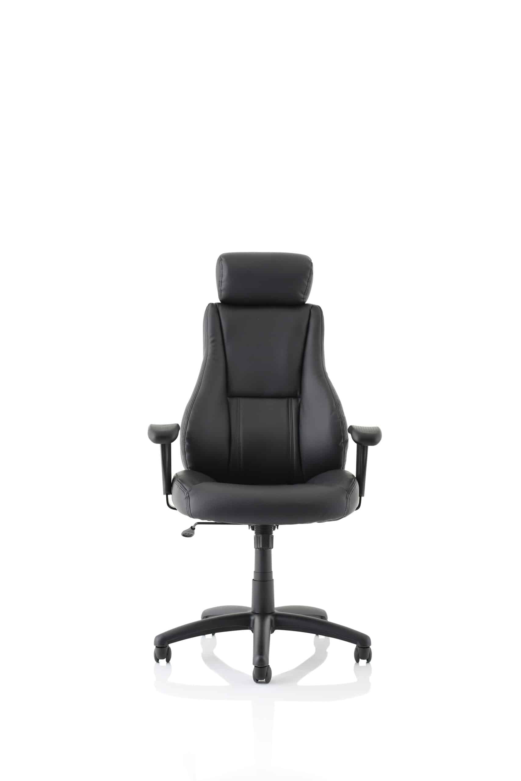 Winsor Medium Back Executive Black Leather Office Chair with Arms - Image 2