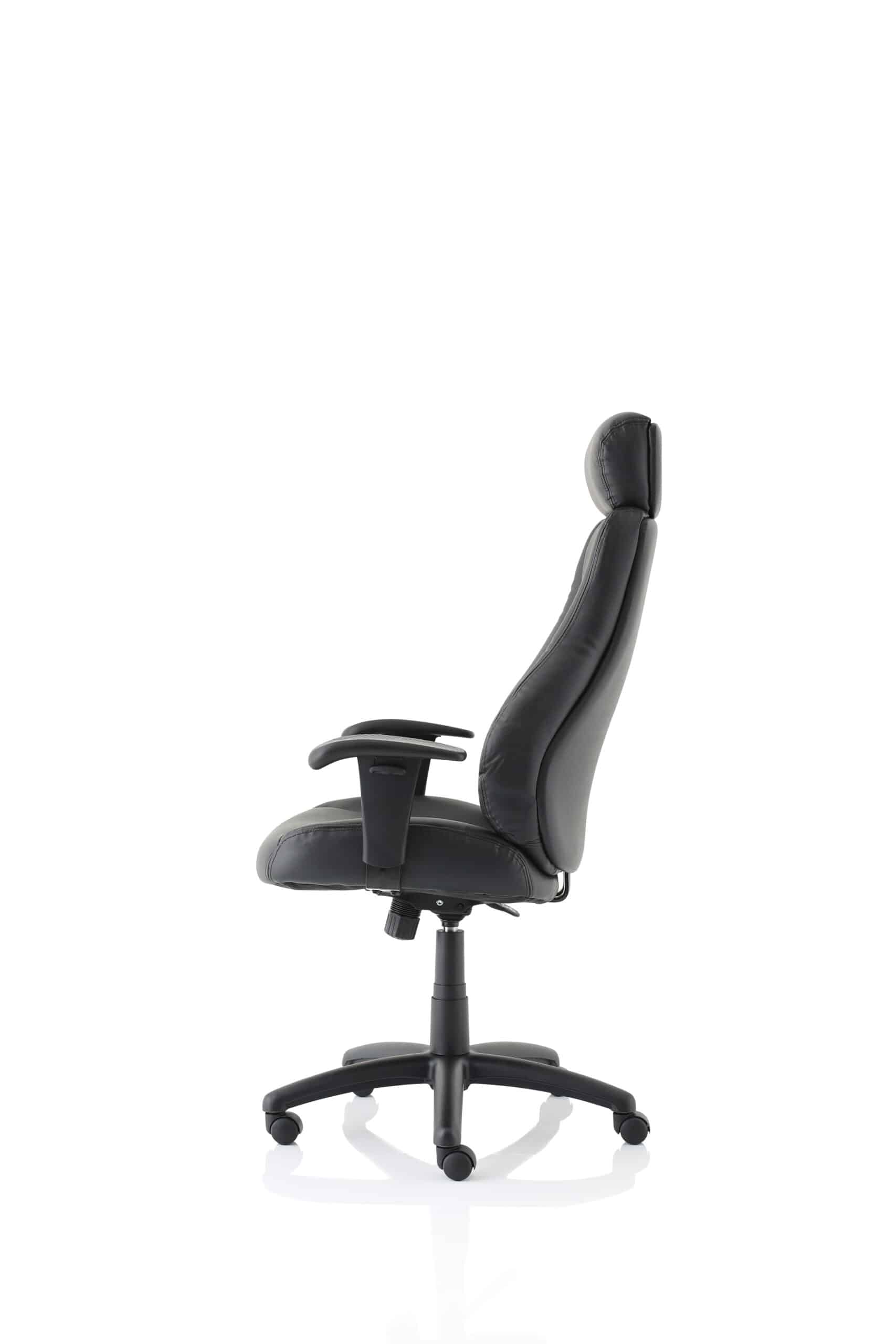 Winsor Medium Back Executive Black Leather Office Chair with Arms - Image 4