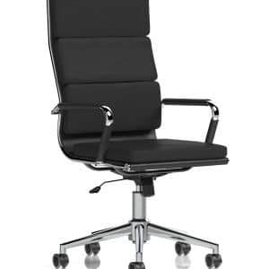 Hawkes High Back Black Leather Executive Office Chair with Arms