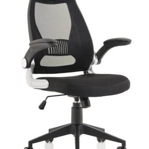 Saturn High Mesh Back Black Executive Office Chair with Arms