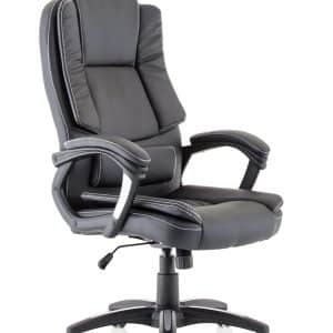Dakota High Back Black Leather Executive Office Chair with Arms