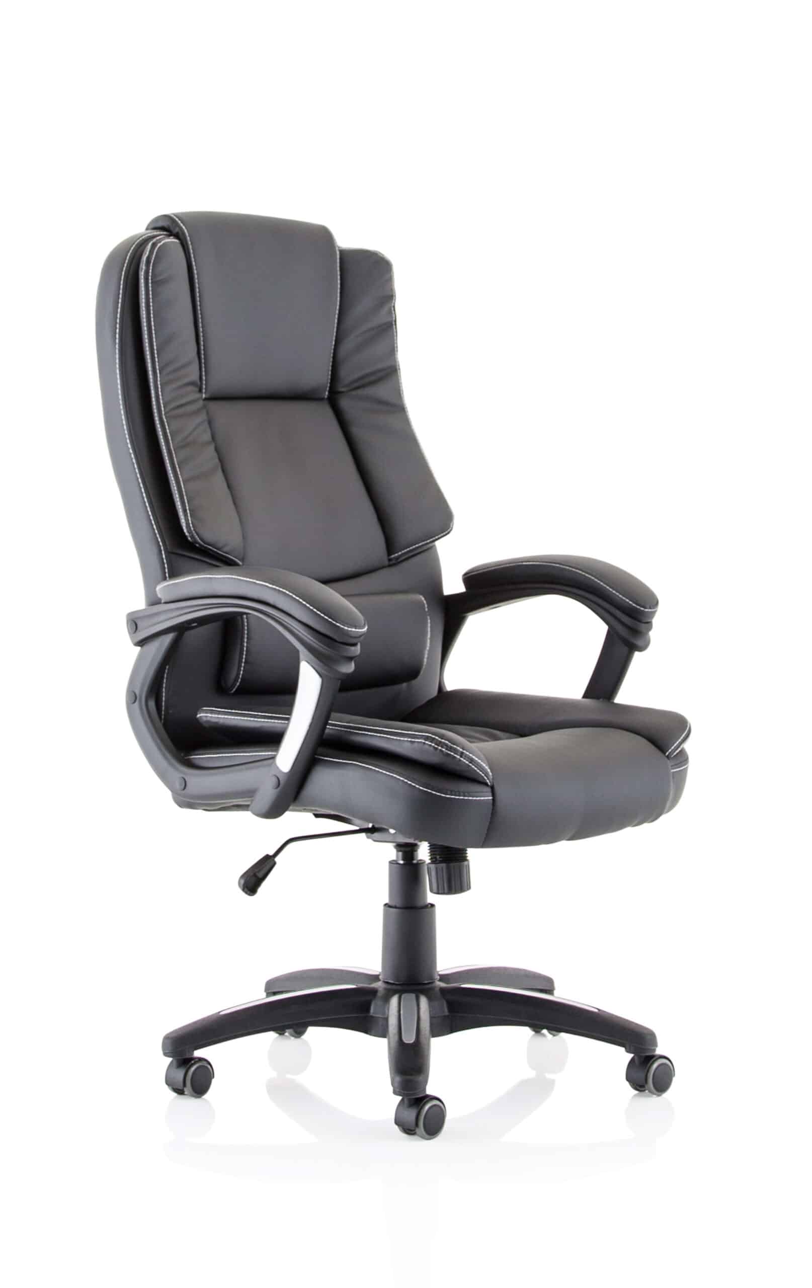 Dakota High Back Black Leather Executive Office Chair with Arms