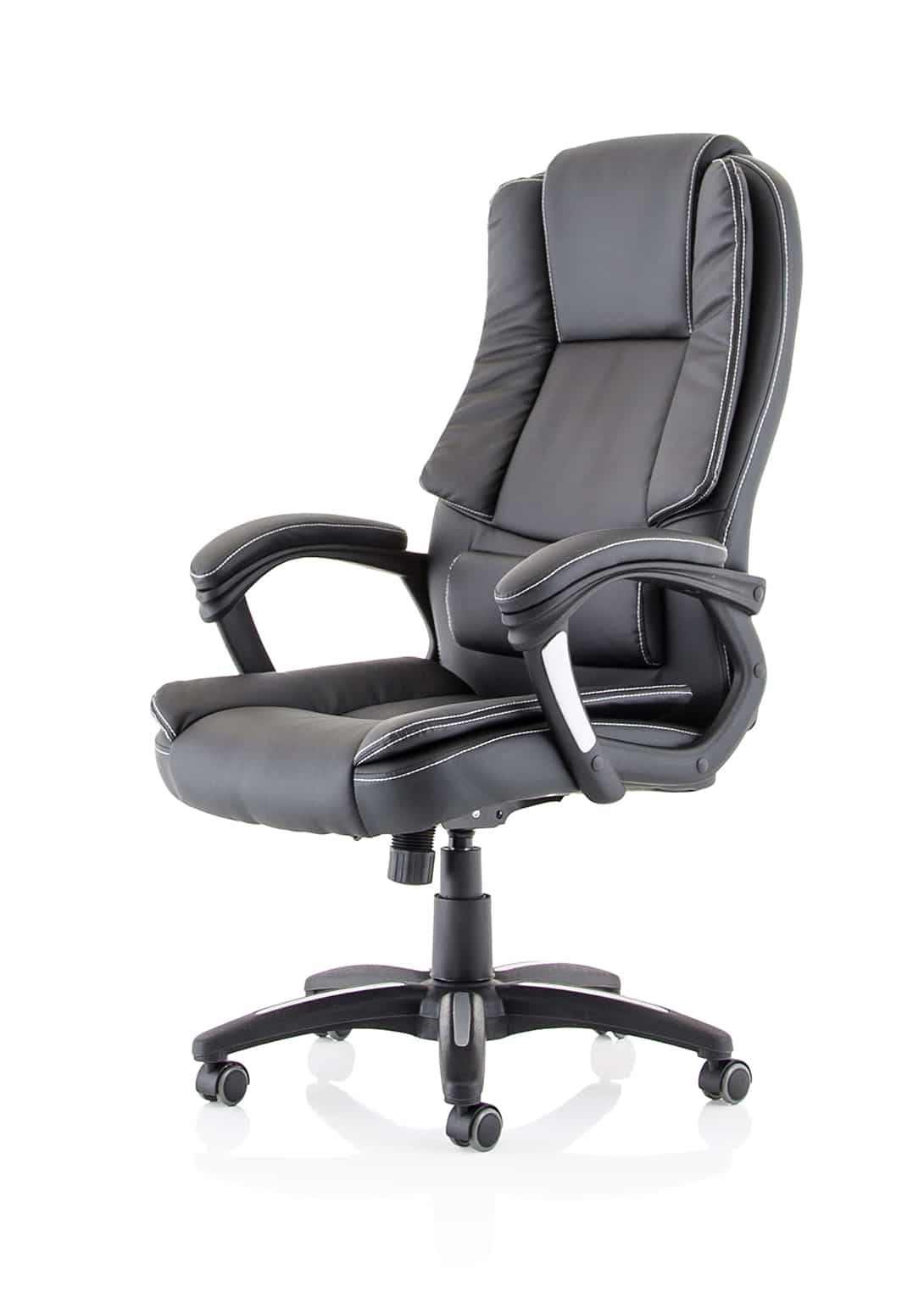 Dakota High Back Black Leather Executive Office Chair with Arms - Image 3