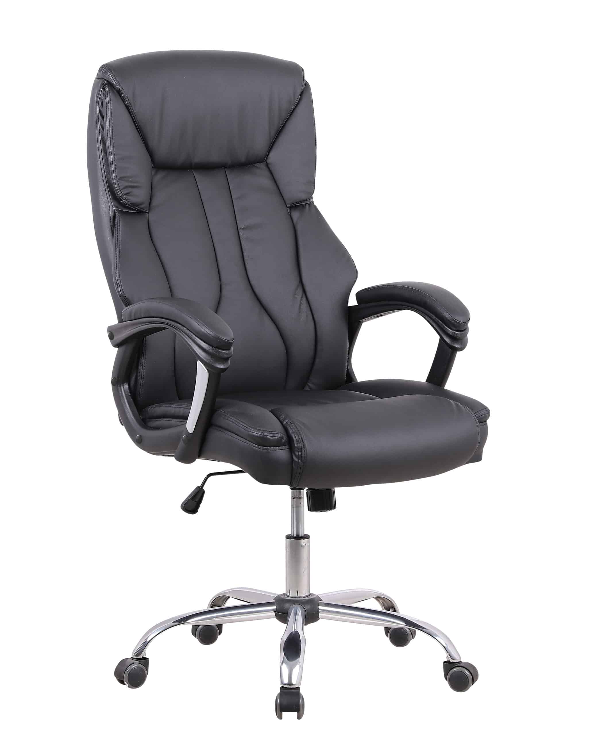 Stratford High Back Executive Black Leather Office Chair with Arms