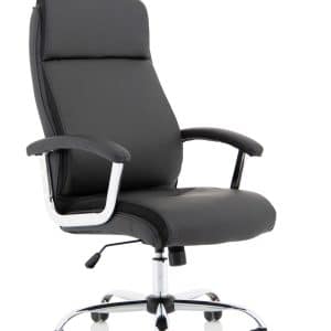 Hatley High Back Black Leather Executive Office Chair with Arms