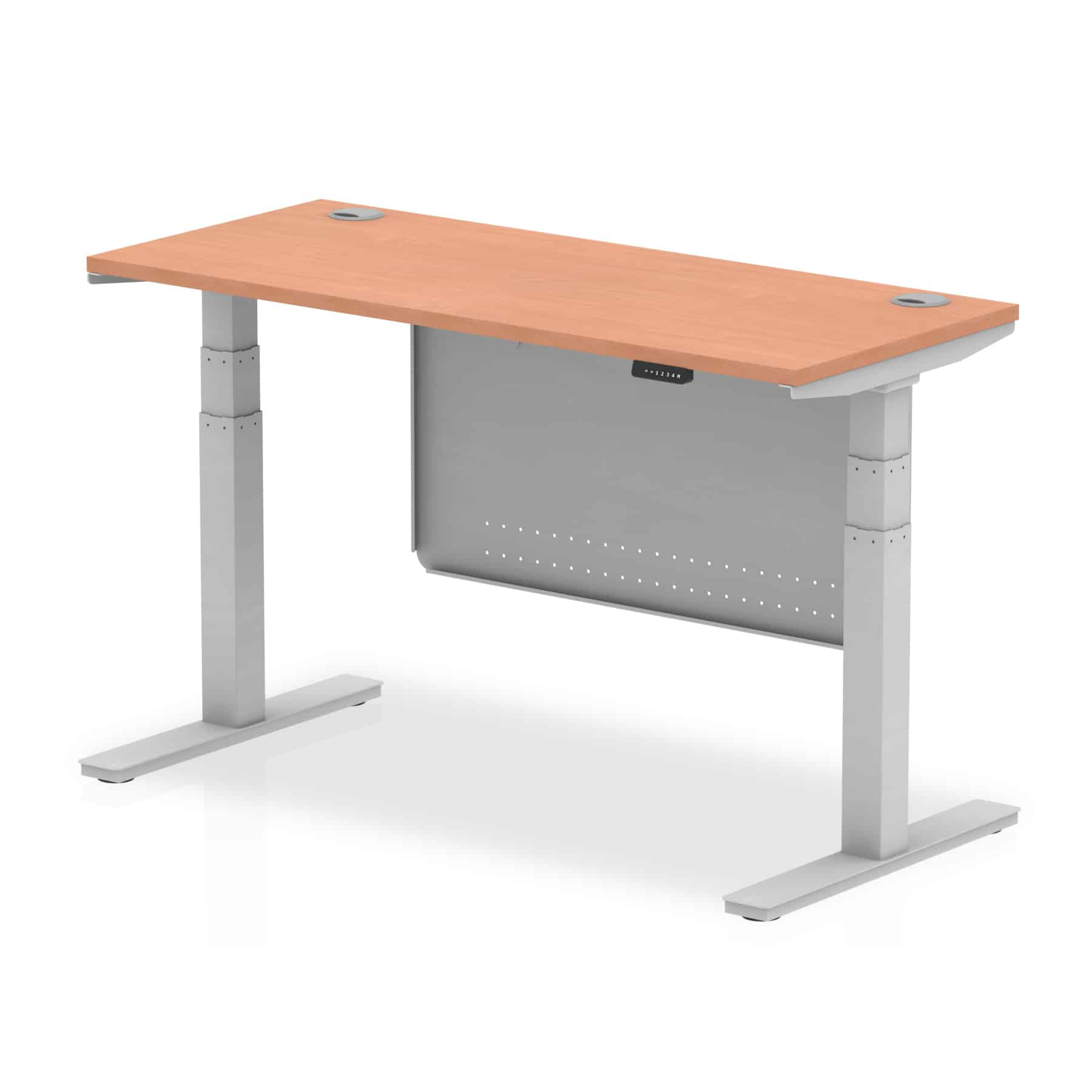 Air Height Adjustable Slimline Desk With Cable Ports With Steel Modesty Panel - Image 27
