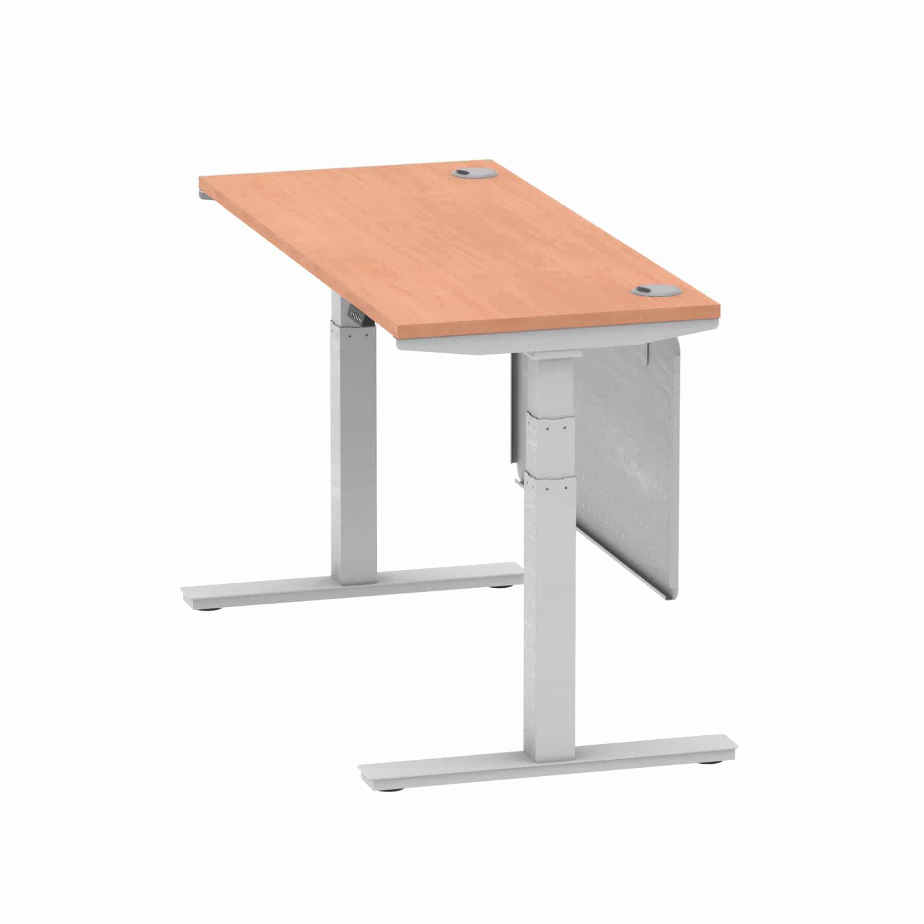 Air Height Adjustable Slimline Desk With Cable Ports With Steel Modesty Panel - Image 28