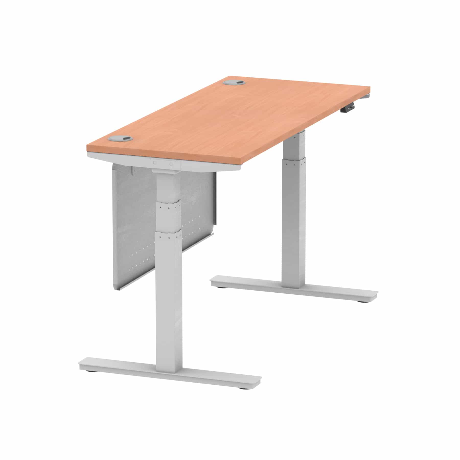 Air Height Adjustable Slimline Desk With Cable Ports With Steel Modesty Panel - Image 33