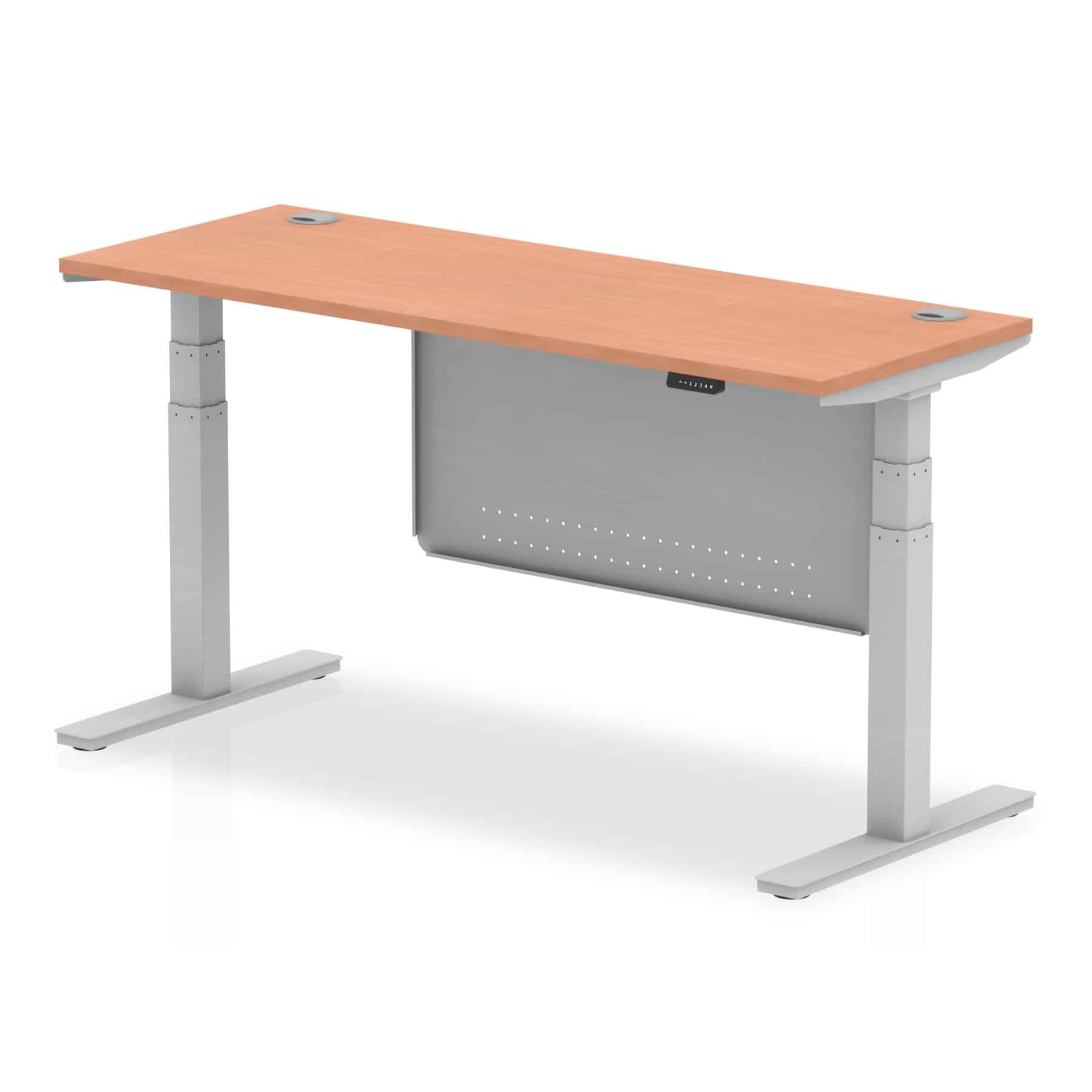 Air Height Adjustable Slimline Desk With Cable Ports With Steel Modesty Panel - Image 164