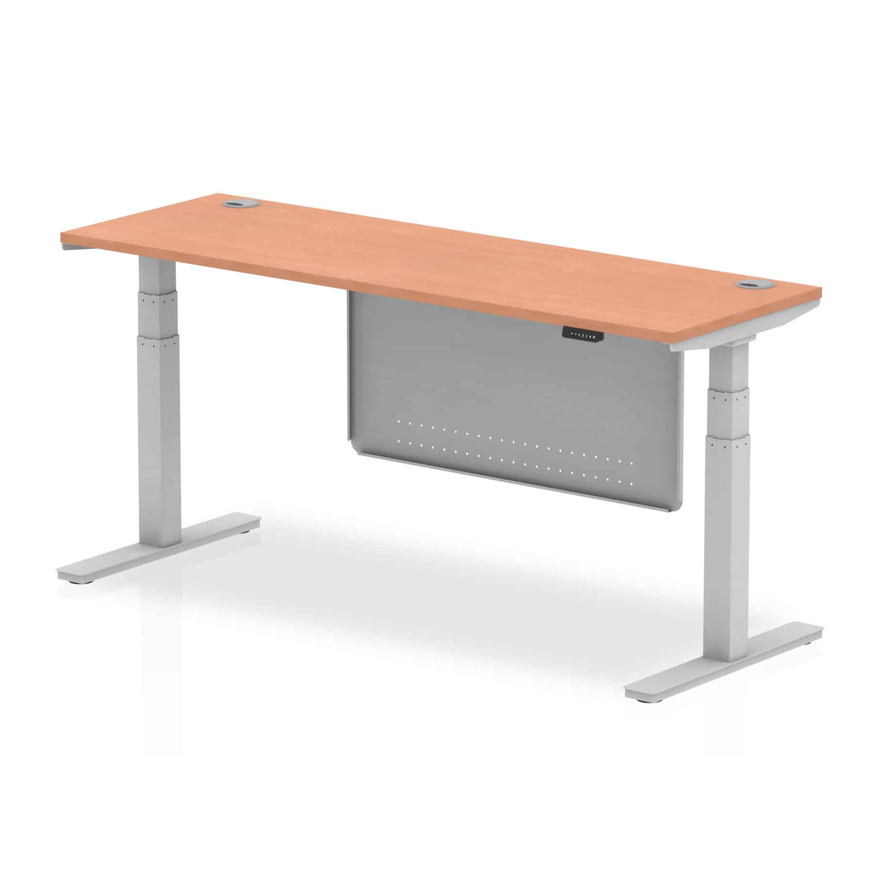 Air Height Adjustable Slimline Desk With Cable Ports With Steel Modesty Panel - Image 189