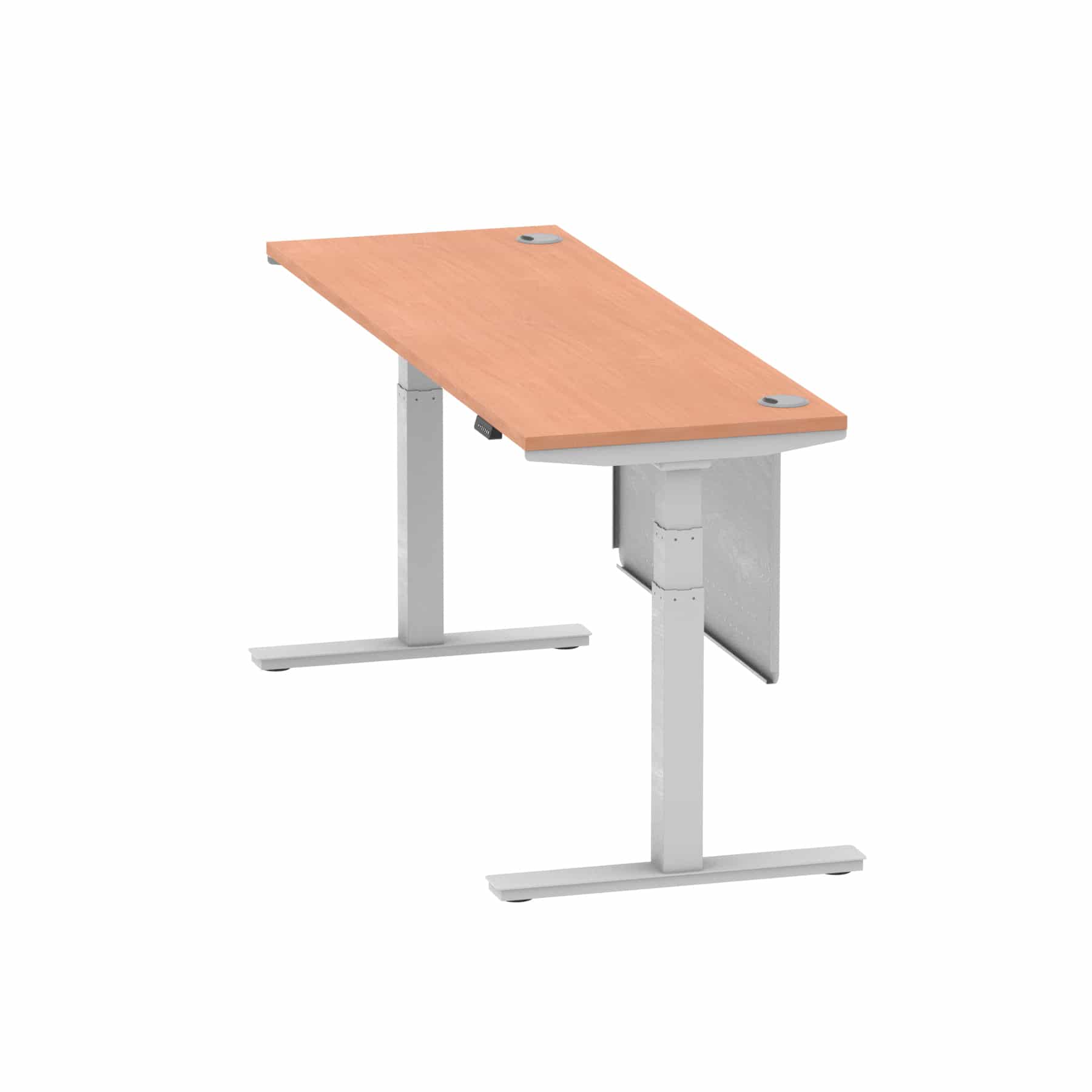 Air Height Adjustable Slimline Desk With Cable Ports With Steel Modesty Panel - Image 190