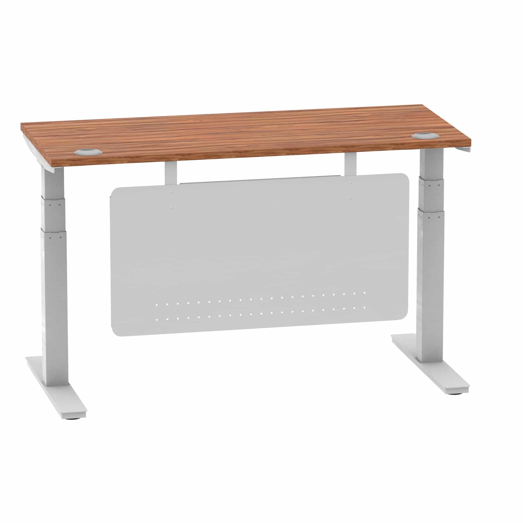 Air Height Adjustable Slimline Desk With Cable Ports With Steel Modesty Panel - Image 54