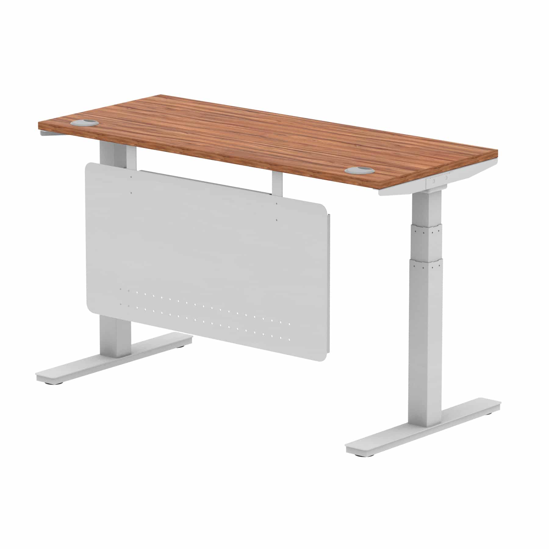 Air Height Adjustable Slimline Desk With Cable Ports With Steel Modesty Panel - Image 55
