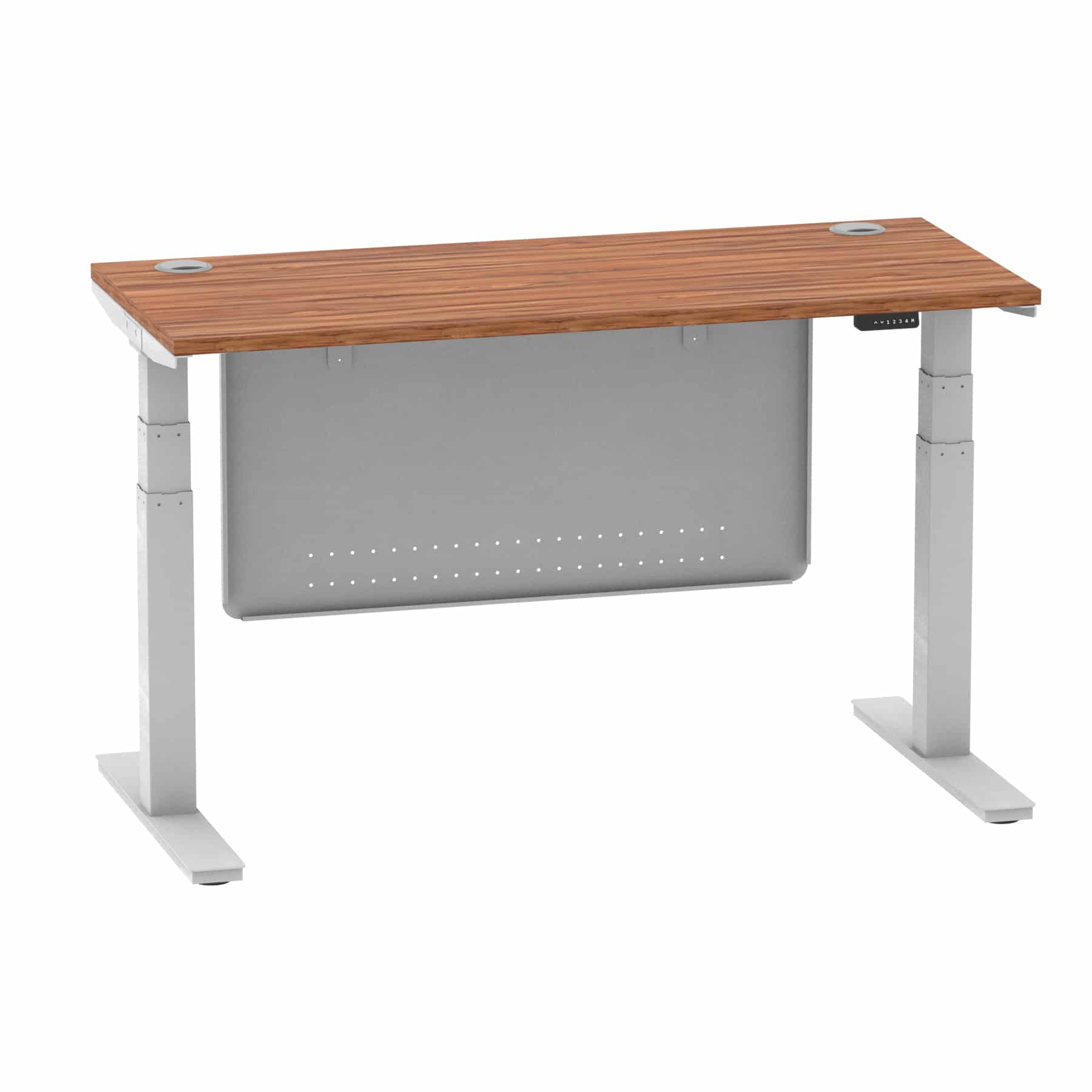 Air Height Adjustable Slimline Desk With Cable Ports With Steel Modesty Panel - Image 58