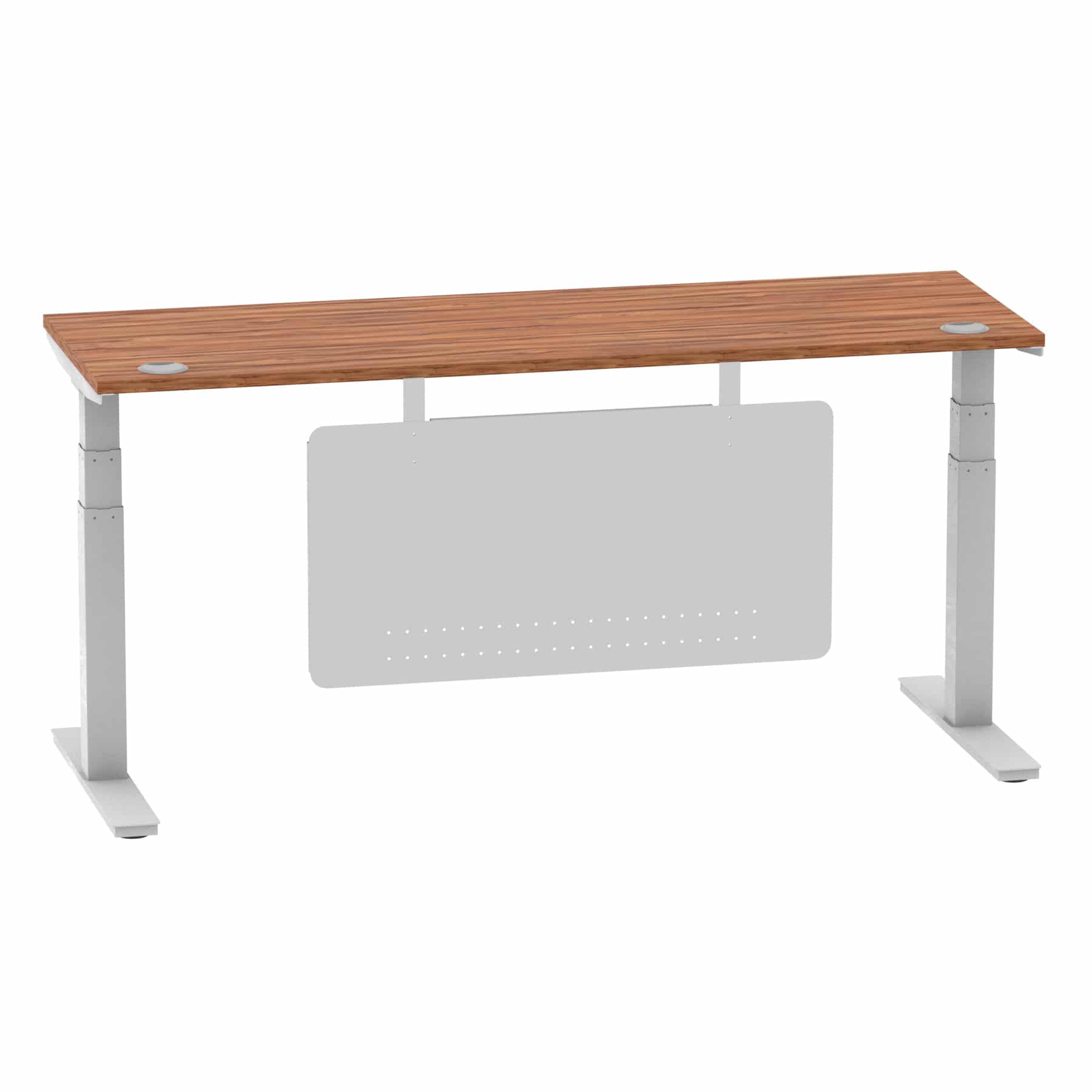 Air Height Adjustable Slimline Desk With Cable Ports With Steel Modesty Panel - Image 216