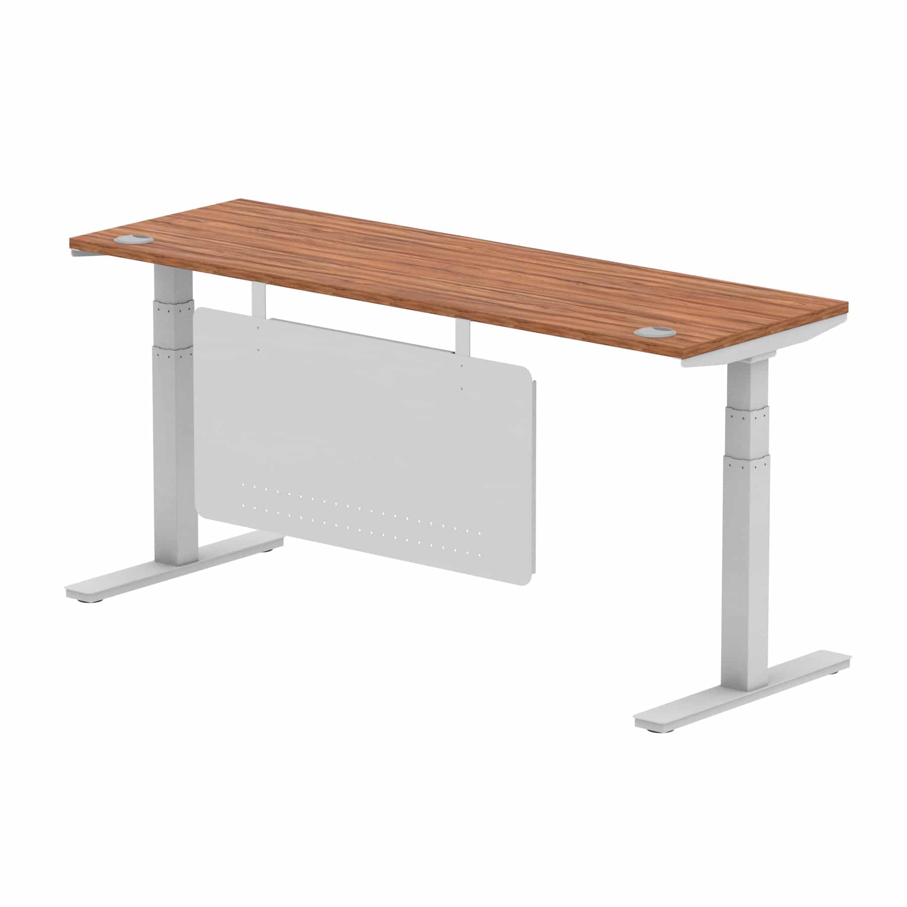 Air Height Adjustable Slimline Desk With Cable Ports With Steel Modesty Panel - Image 217