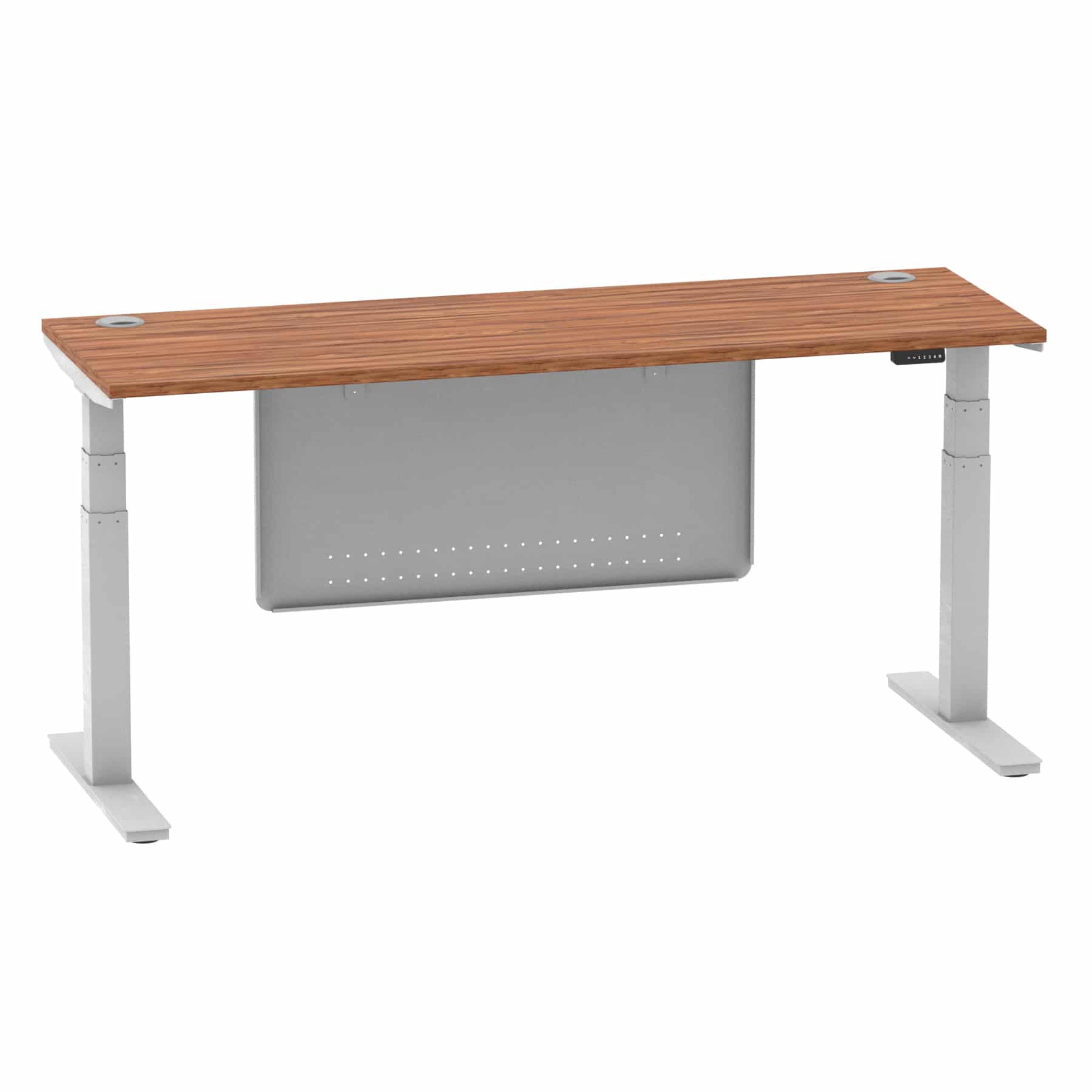 Air Height Adjustable Slimline Desk With Cable Ports With Steel Modesty Panel - Image 220