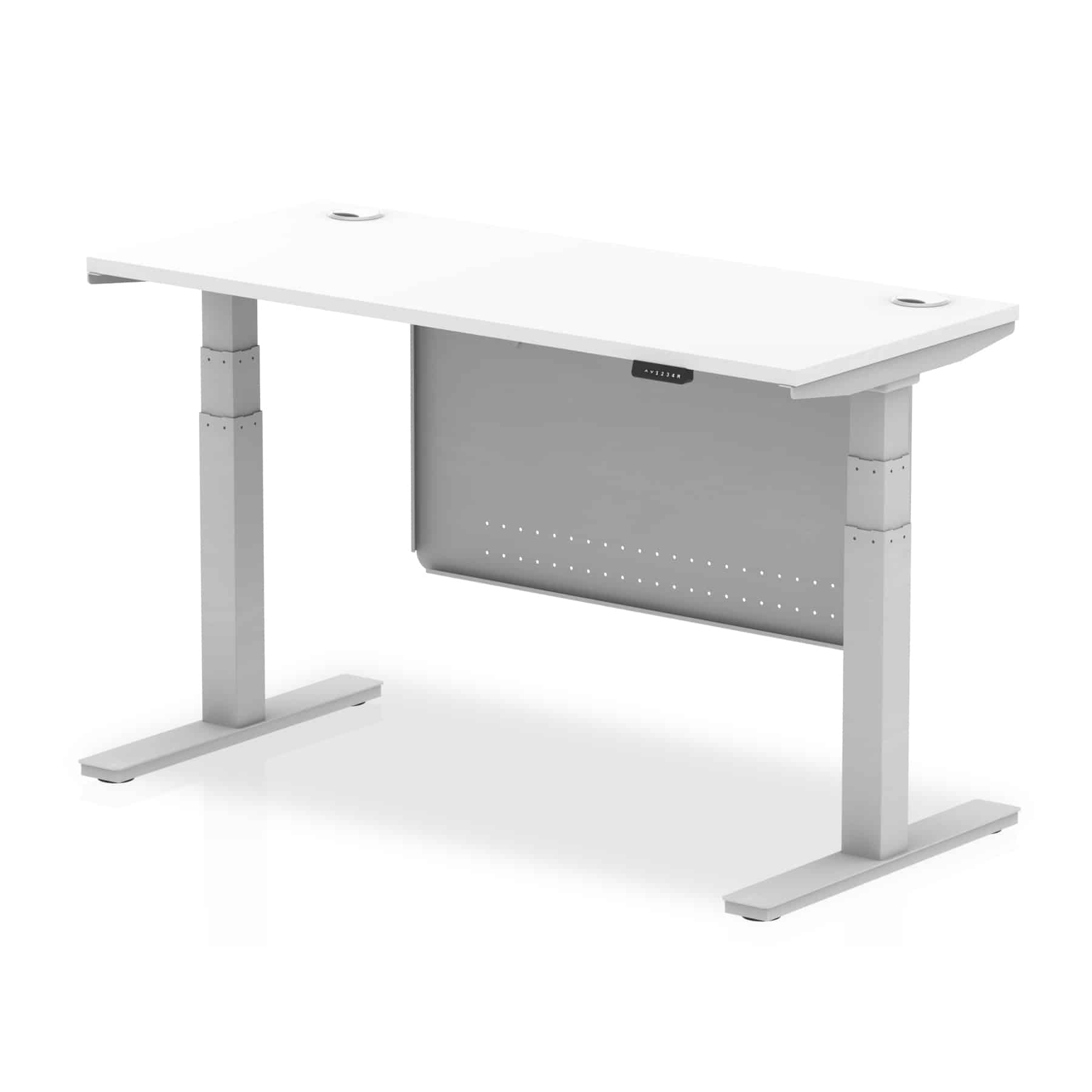 Air Height Adjustable Slimline Desk With Cable Ports With Steel Modesty Panel - Image 75