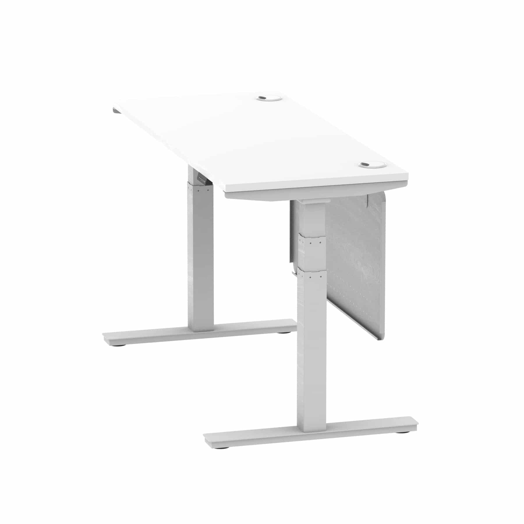 Air Height Adjustable Slimline Desk With Cable Ports With Steel Modesty Panel - Image 76