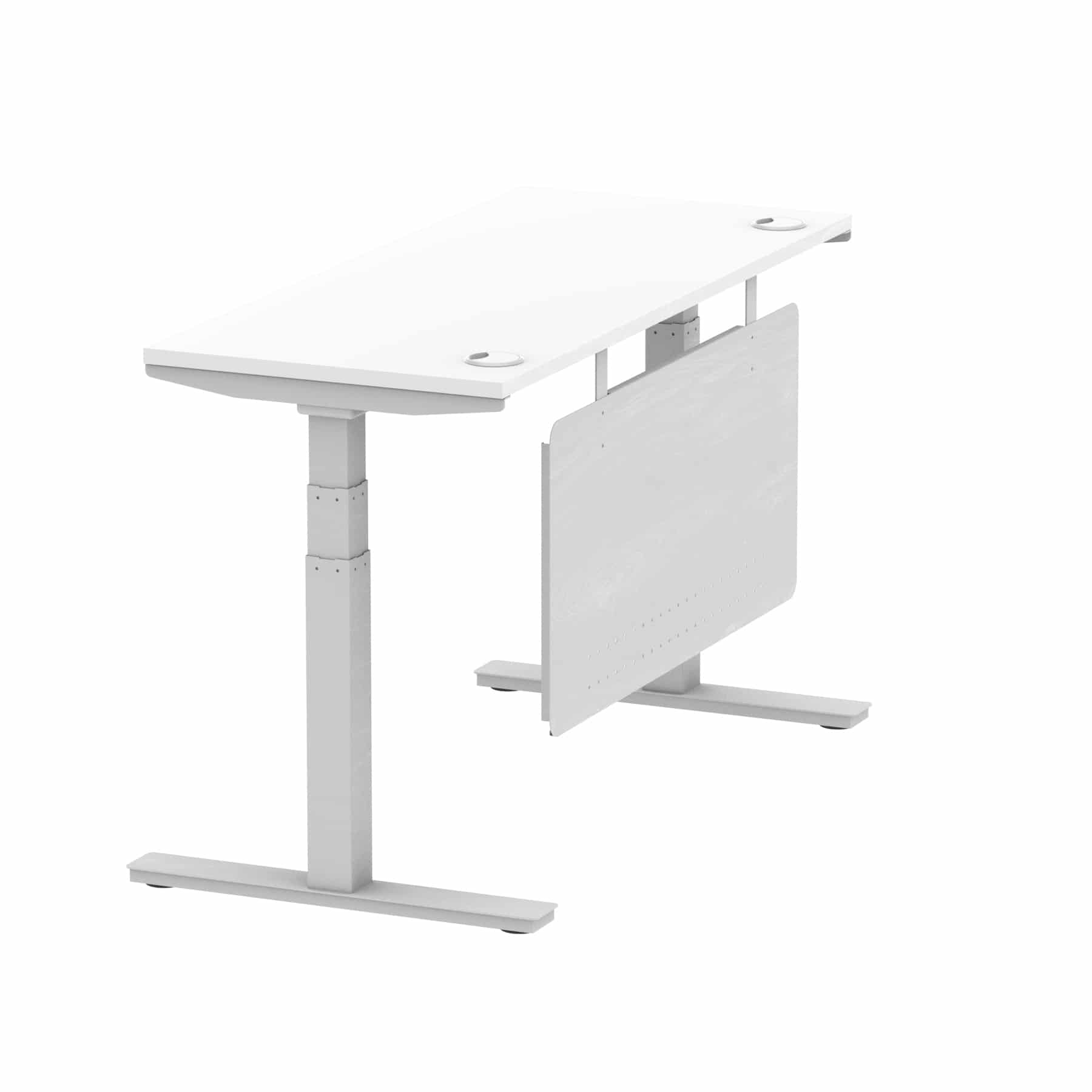 Air Height Adjustable Slimline Desk With Cable Ports With Steel Modesty Panel - Image 77