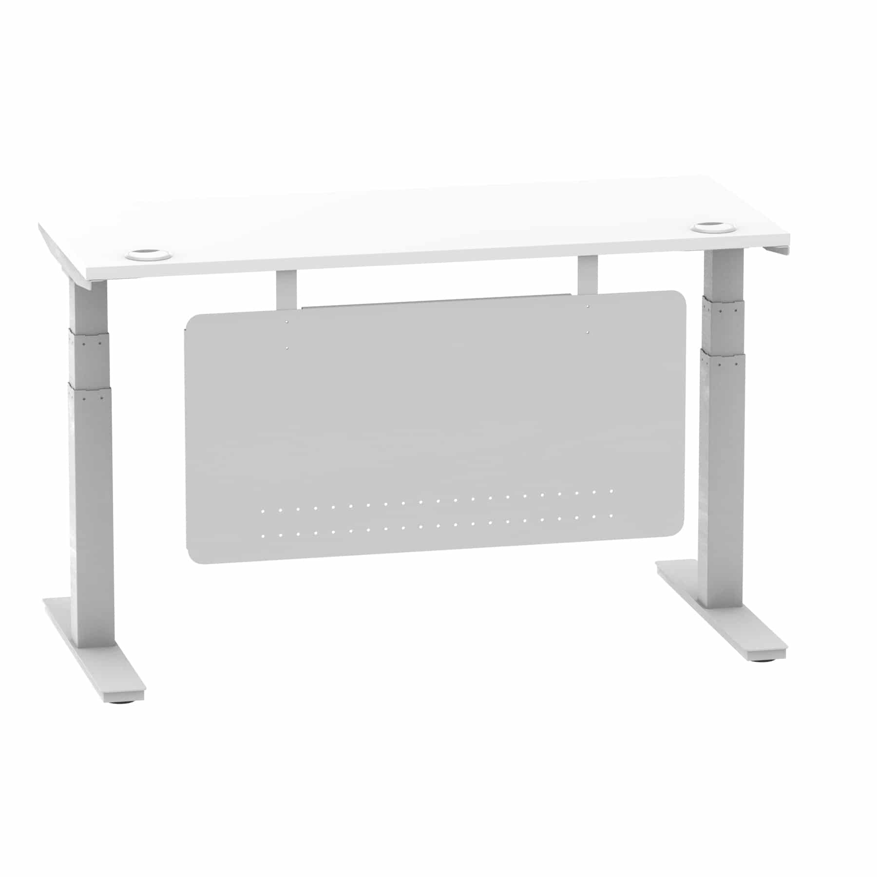 Air Height Adjustable Slimline Desk With Cable Ports With Steel Modesty Panel - Image 78