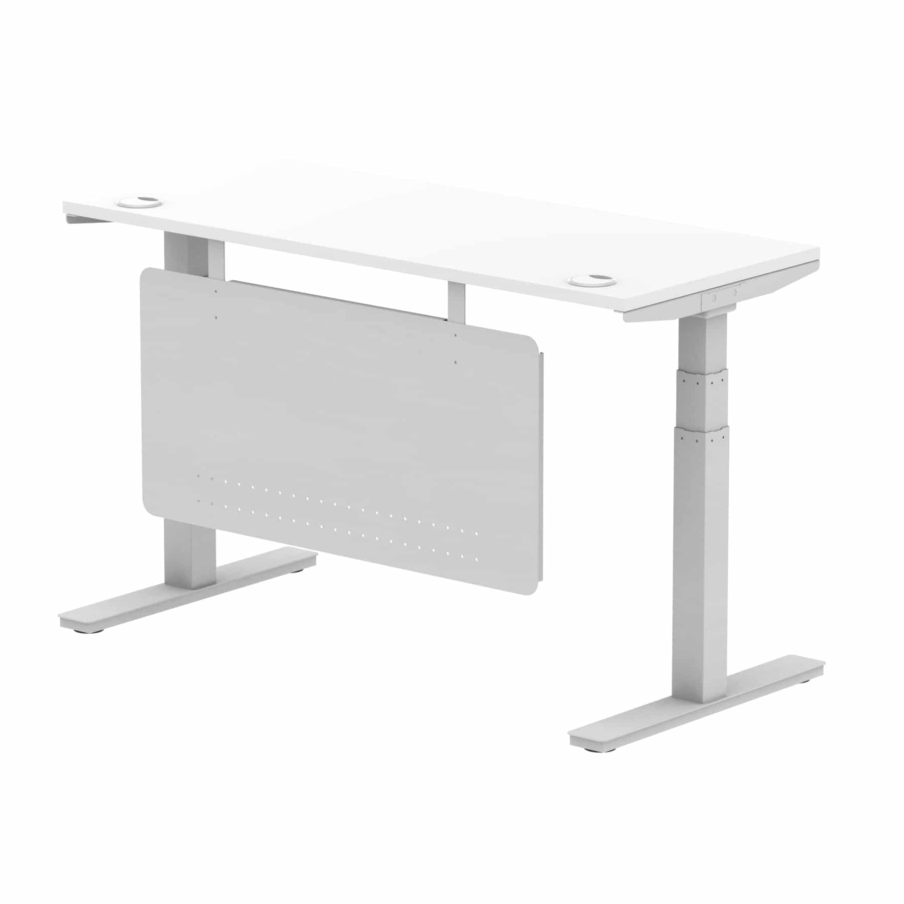 Air Height Adjustable Slimline Desk With Cable Ports With Steel Modesty Panel - Image 79
