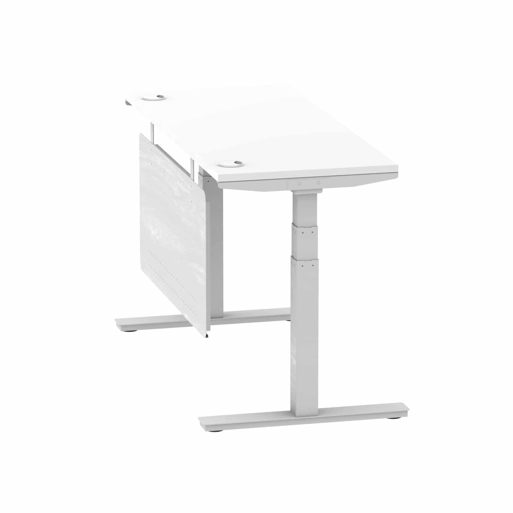 Air Height Adjustable Slimline Desk With Cable Ports With Steel Modesty Panel - Image 80