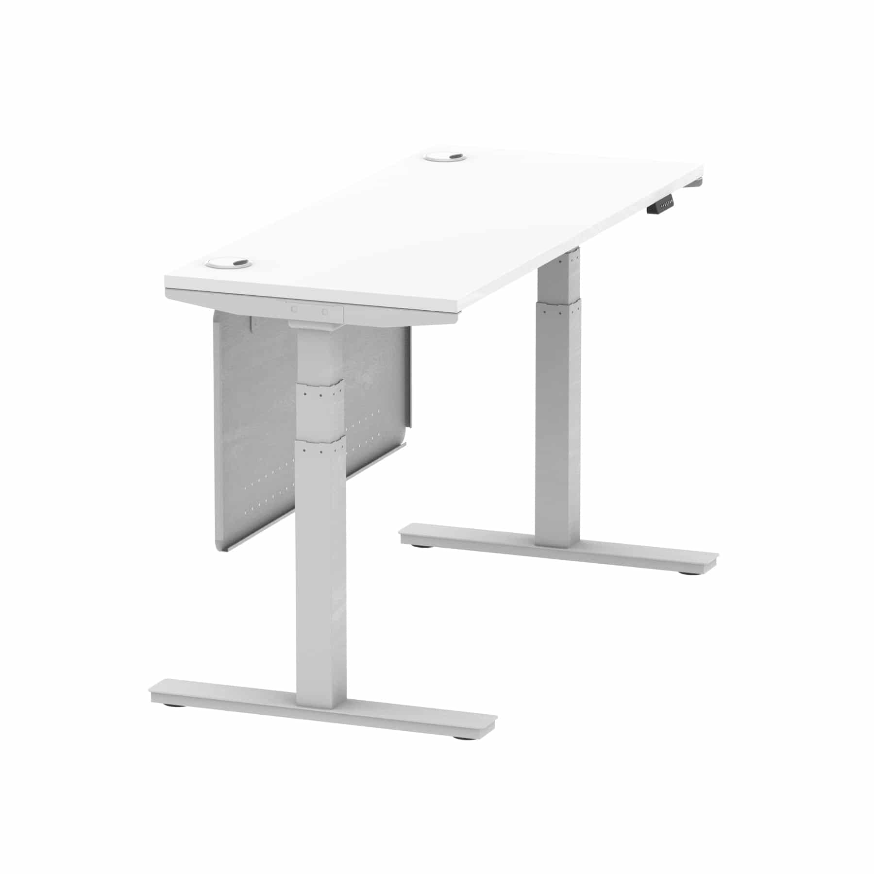 Air Height Adjustable Slimline Desk With Cable Ports With Steel Modesty Panel - Image 81